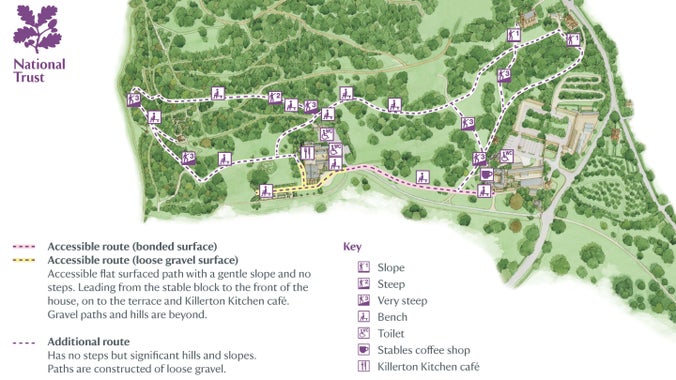 An accessible map of Killerton